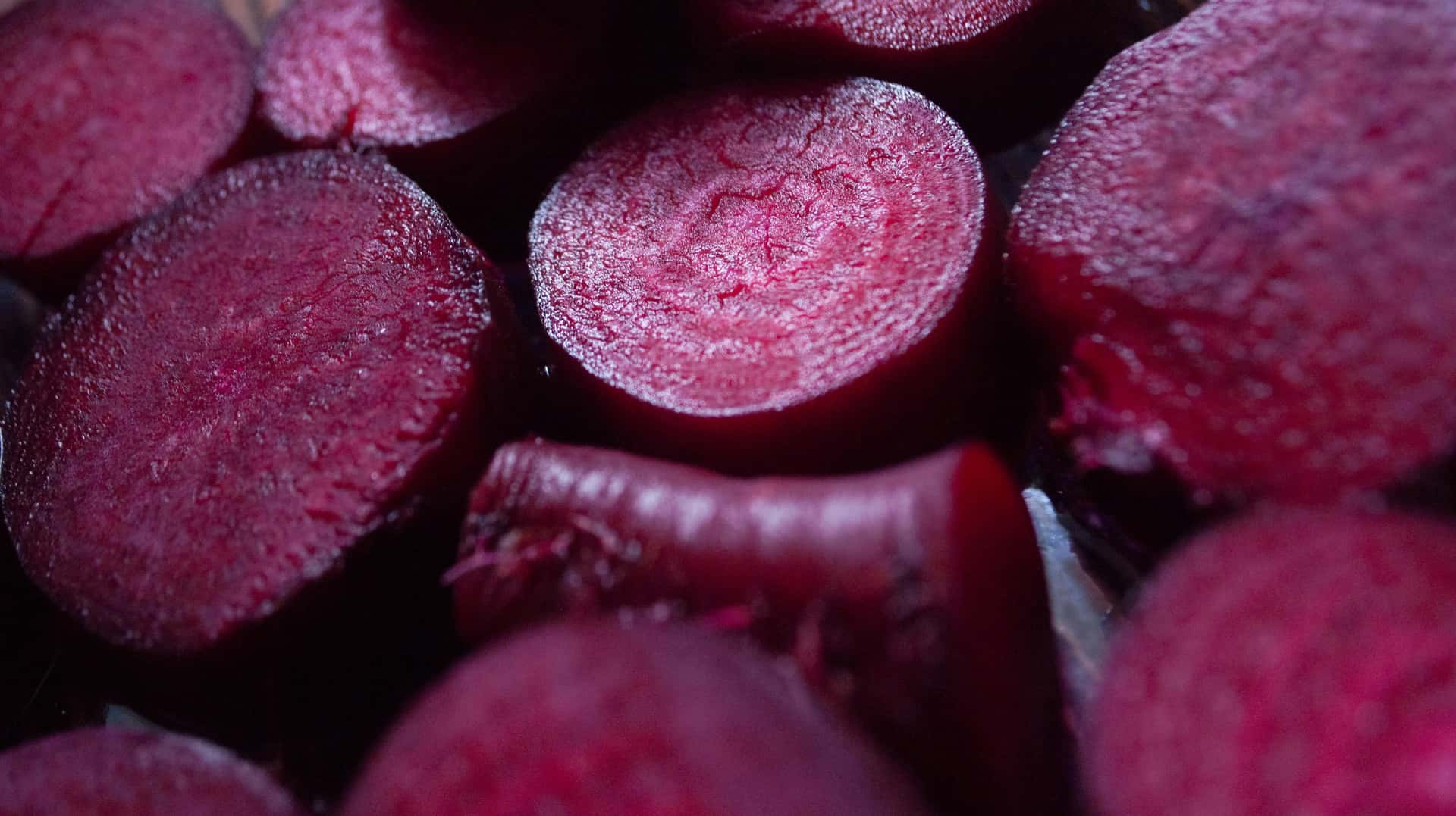 Freshly cut beetroot, close up