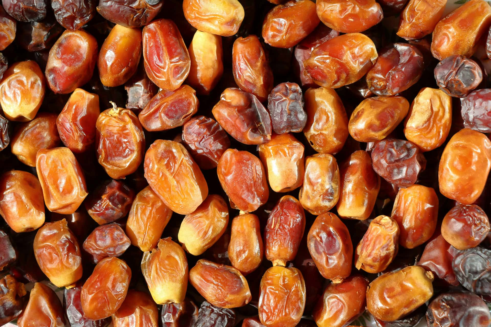A pile of dried Medjool dates